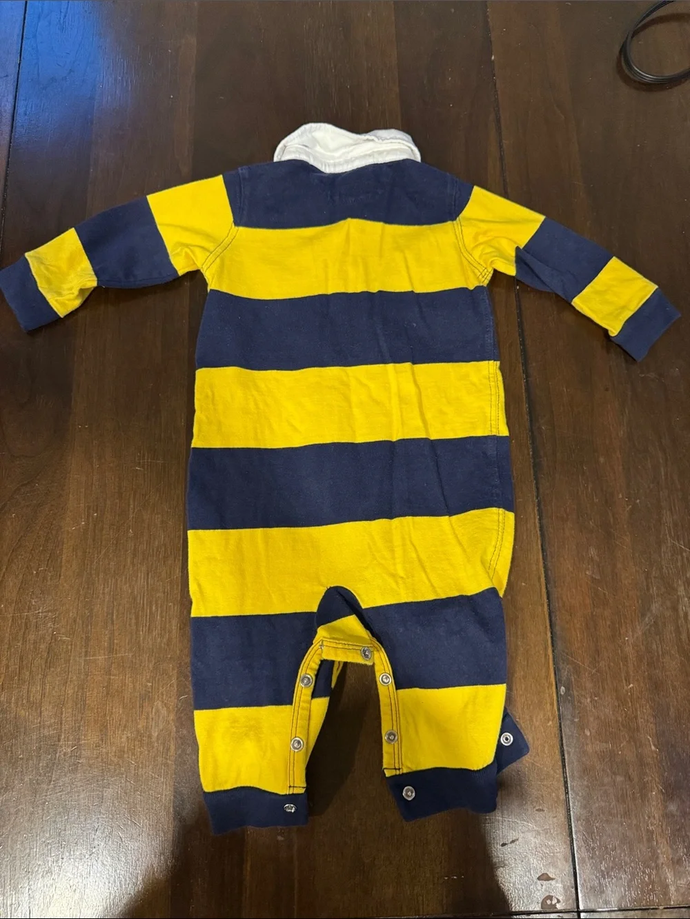 Ralph Lauren Navy and Yellow Striped Polo One-Piece